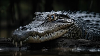 Obraz premium alligator portrait hyper-realistic, generative AI