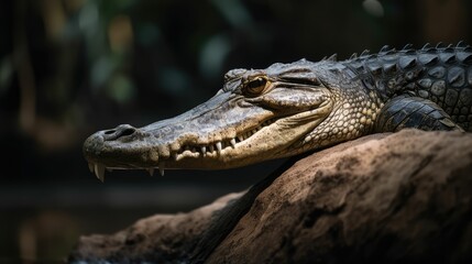 Obraz premium alligator portrait hyper-realistic, generative AI