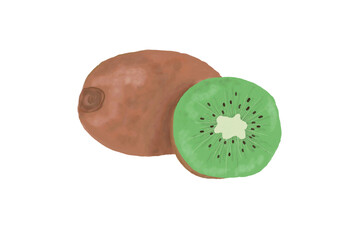 A hand drawn watercolor kiwi. Good for any project.