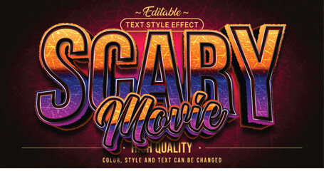 Editable text style effect - Scary Movie text style theme.