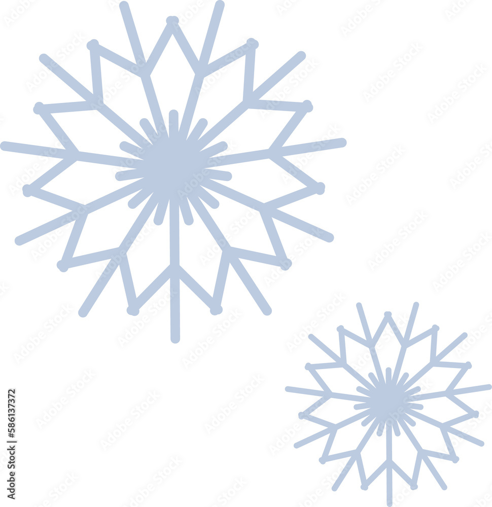Wall mural snowflake pattern icon, representing snow and cold, elements of winter and christmas
