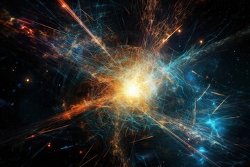 Naklejka na ściany i meble vibrant and star-filled galaxy created with Generative AI technology