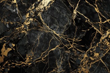Fototapeta na wymiar luxurious black and gold marble textured background created with Generative AI technology