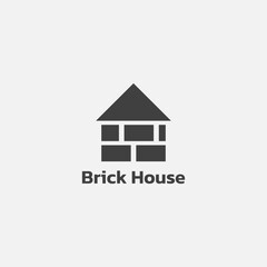 House logo from bricks arrangement.