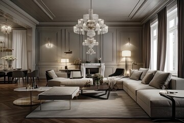 Luxurious Living Room Design Concept 3. Generative AI