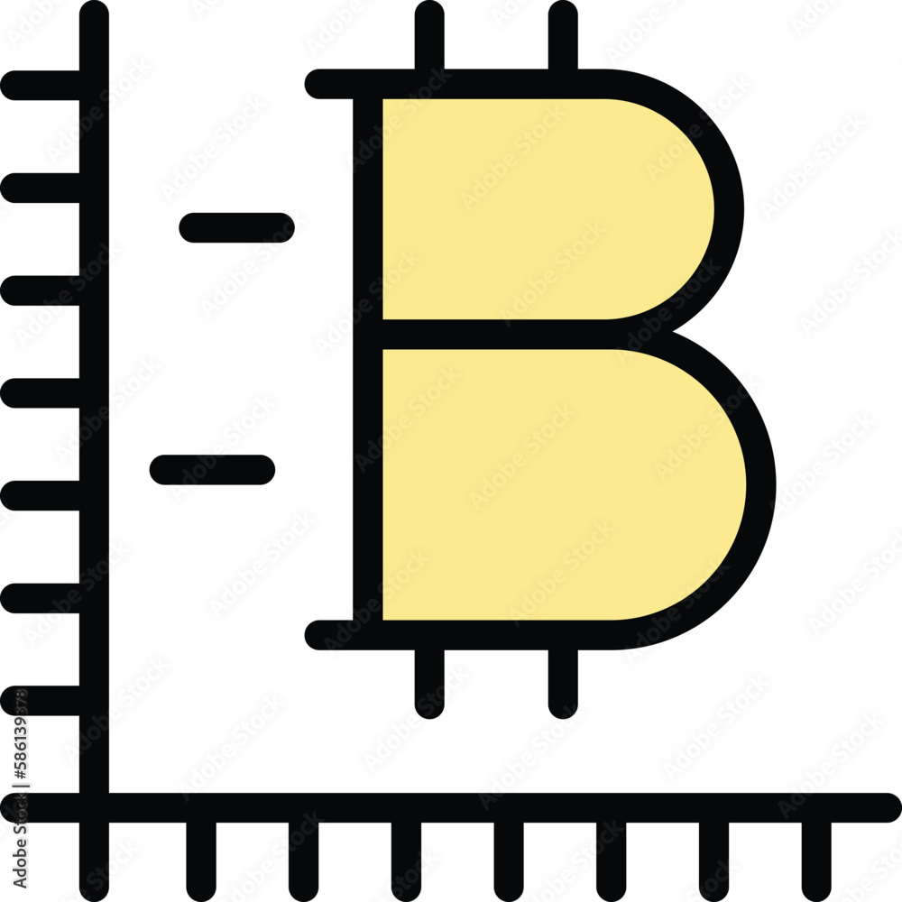 Poster monitoring bitcoin icon. outline monitoring bitcoin vector icon for web design isolated on white bac