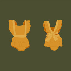 Puff sleeve mock dress onesies for baby girls and toddler girls in editable vector file