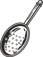 Julep strainer for bartending. Chromed hawthorne cocktail strainer or metal cocktail bar tool for barman or bartender.