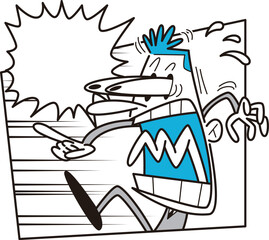 驚いている男性【漫画のコマ風】