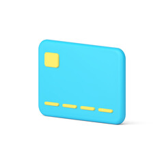 Credit card e money blue banking financial cashless payment shopping technology 3d icon vector