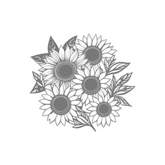 Perfectly Flower crafted for coloring book pages for adults. The intricate black and white lines will add a touch of elegance to your wedding invitations, branding, boutique logos, labels.
