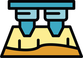 Digital printing icon. Outline Digital printing vector icon for web design isolated on white background color flat