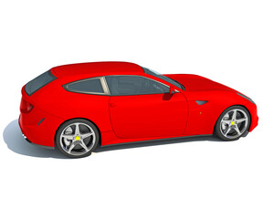Fototapeta na wymiar Racecar 3D rendering on white background