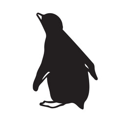 くちばしを上げている斜め後ろから見たペンギンのイラスト