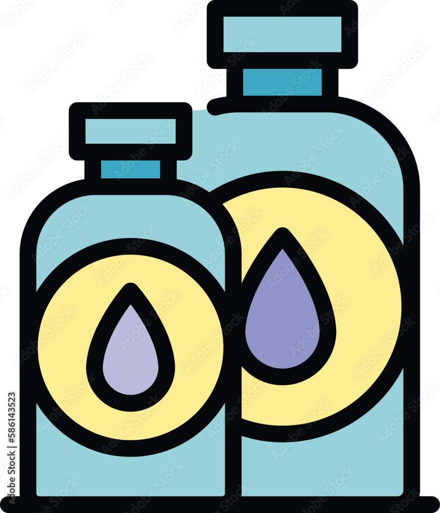 Poster ink bottles icon. outline ink bottles vector icon for web design isolated on white background color 