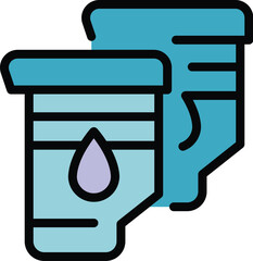 Ink cartridge icon. Outline Ink cartridge vector icon for web design isolated on white background color flat