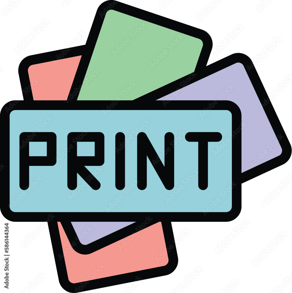 Poster print service icon. outline print service vector icon for web design isolated on white background co