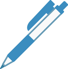 ボールペン・シャーペンの青いかわいいカラーイラスト