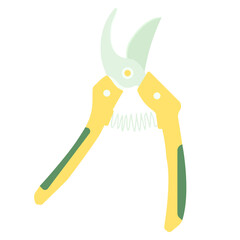 Secateur icon. Garden tool. Vector flat illustration