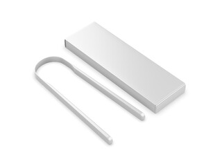 Blank Tongue Scraper Template, 3d render illustration.