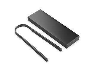 Blank Tongue Scraper Template, 3d render illustration.
