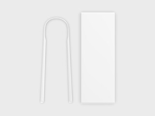 Blank Tongue Scraper Template, 3d render illustration.