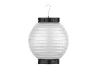 Blank Traditional Japanese Style Hanging Paper Lantern Lamps Template, 3d render illustration.