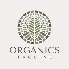 Vintage colorful brick leaf park logo design