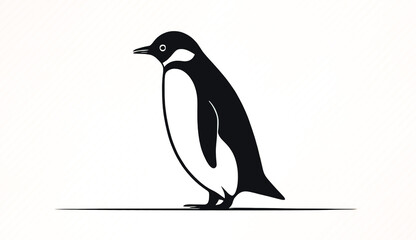 Creative illustration with penguin, logo, generative AI.