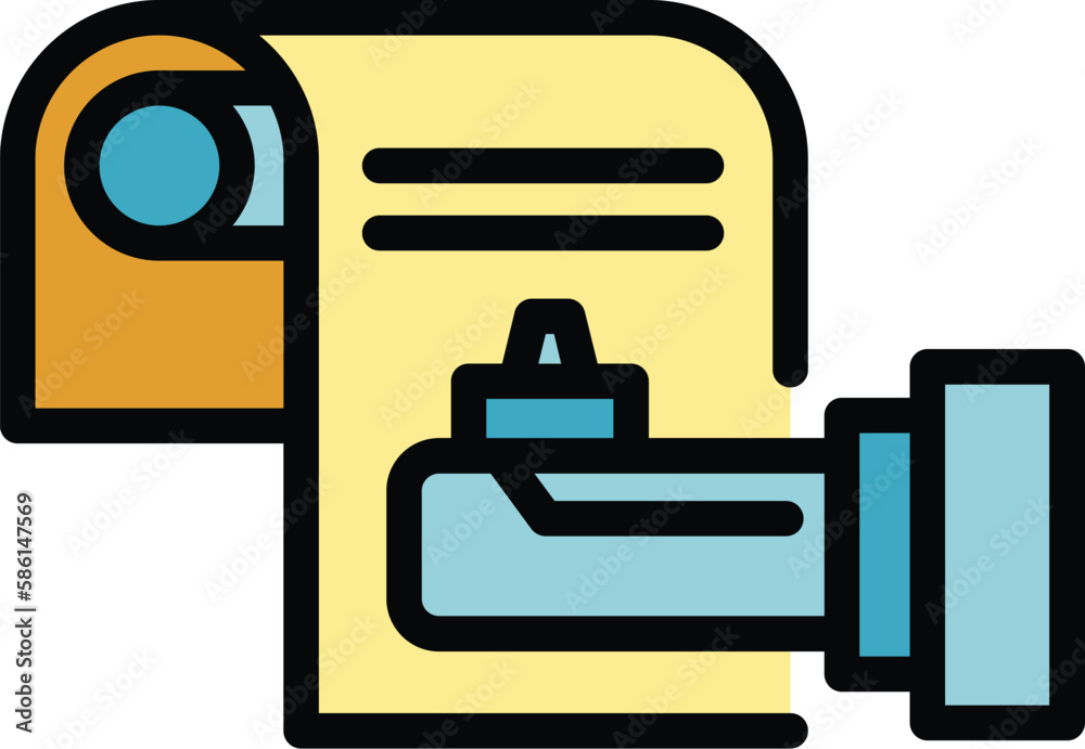 Poster printing device icon. outline printing device vector icon for web design isolated on white backgroun