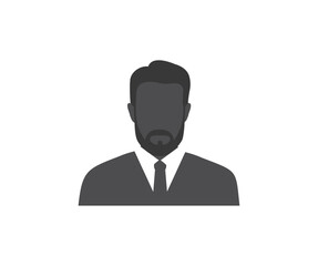 Faceless businessman. User profile icon. Business Leader. Profile picture, portrait. User member, People icon in flat style. Circle button with avatar photo silhouette vector design and illustration.
