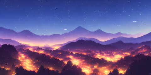 Naklejka premium Anime background wallpaper, 4K wallpaper