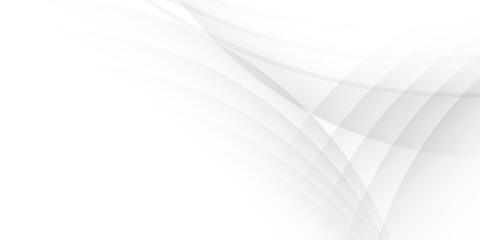 Abstract  white and gray color, modern design stripes background with geometric round shape. Vector illustration.