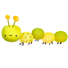 a vector of catepillar in watercolor
