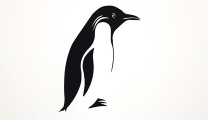 Obraz premium Creative illustration with penguin, logo, generative AI.