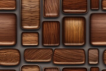 Fototapeta premium wooden wall composed of interlocking squares created with Generative AI technology