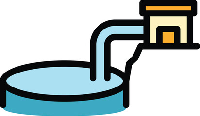 Filtration tank icon. Outline Filtration tank vector icon for web design isolated on white background color flat