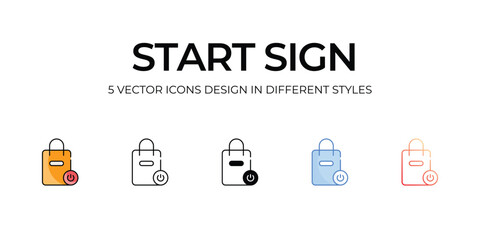 Start Sign icon. Suitable for Web Page, Mobile App, UI, UX and GUI design.