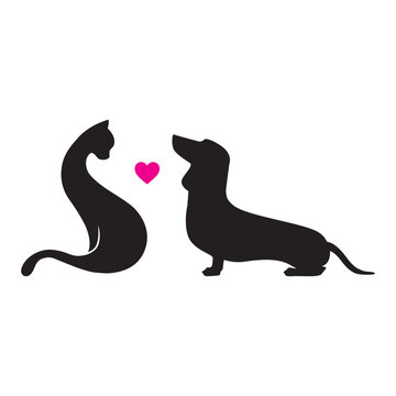 cat and dog love, logo