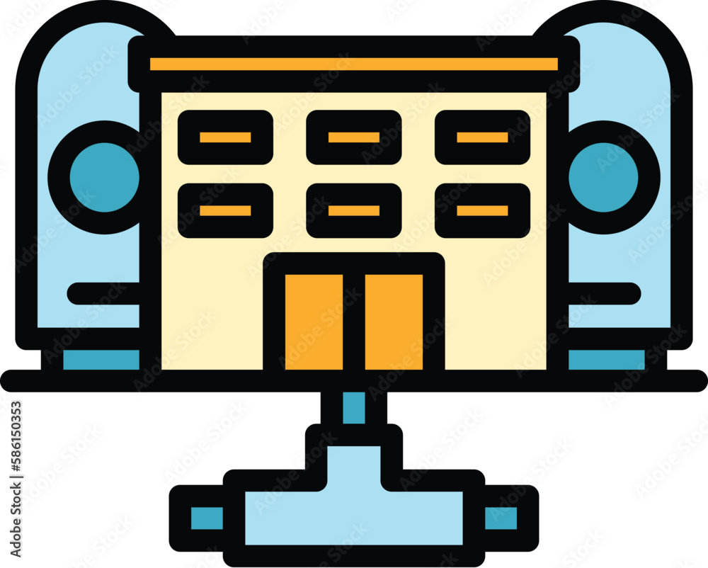 Poster purification factory icon. outline purification factory vector icon for web design isolated on white