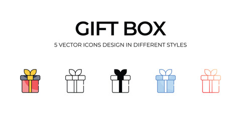 Gift Box icon. Suitable for Web Page, Mobile App, UI, UX and GUI design.