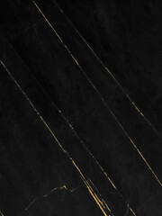 Black and gold marble luxury wall texture with shiny golden line pattern abstract background, Vertical image.