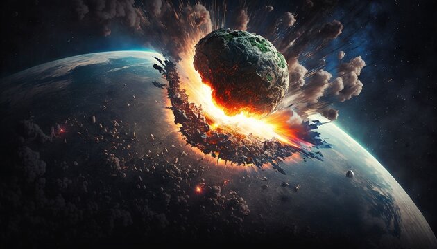 Catastrophic Impact of a Startling Image of an Asteroid Collision with Earth Generated by AI