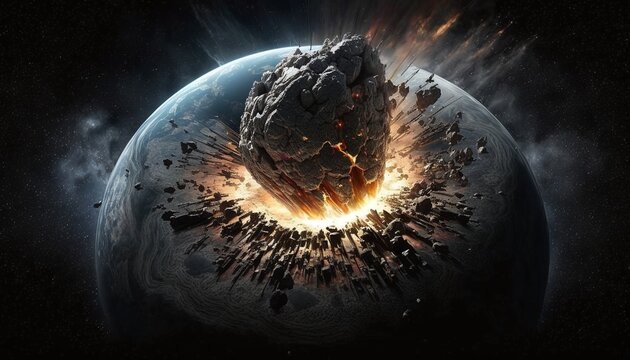 Catastrophic Impact of a Startling Image of an Asteroid Collision with Earth Generated by AI