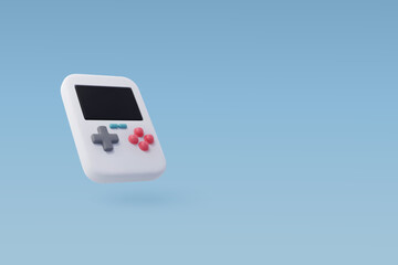 3d Vector Handheld portable game console, Video game console portable, Game concept.  Game concept. © Kannapat