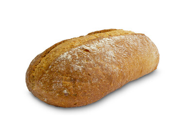 Freshly baked loaf isolated on transparent background. Fresh pastries.