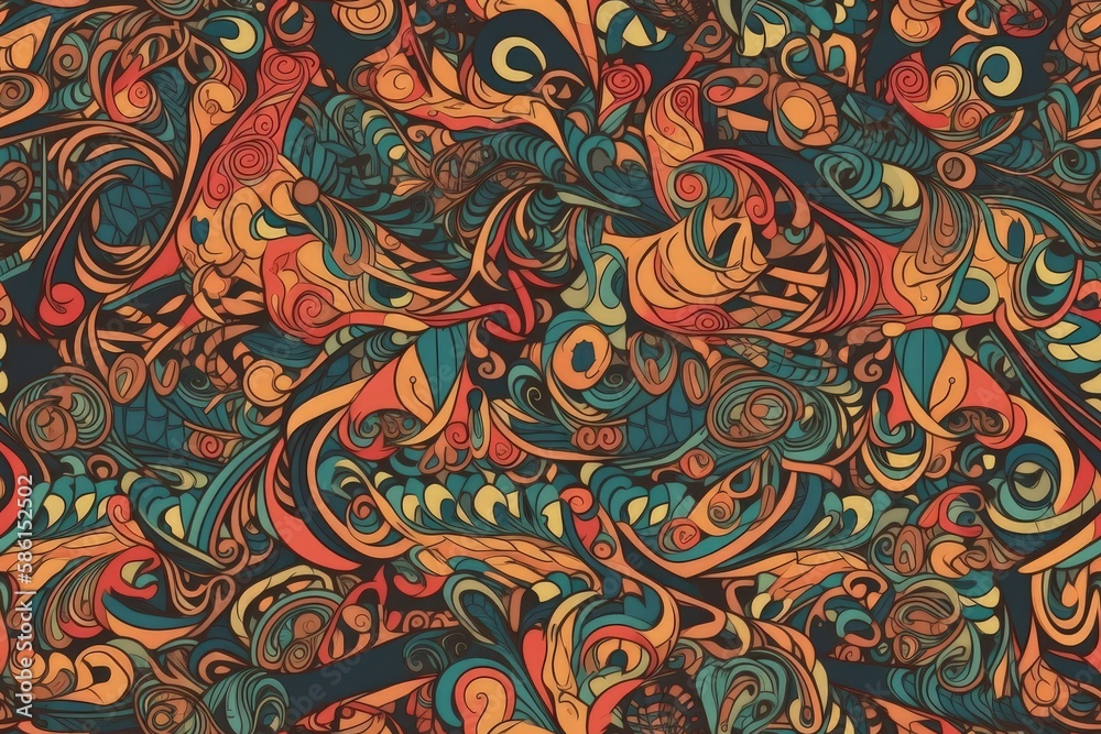 Poster vibrant and diverse pattern filled with an array of colors created with generative ai technology