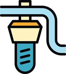Plumbing filter icon. Outline Plumbing filter vector icon for web design isolated on white background color flat