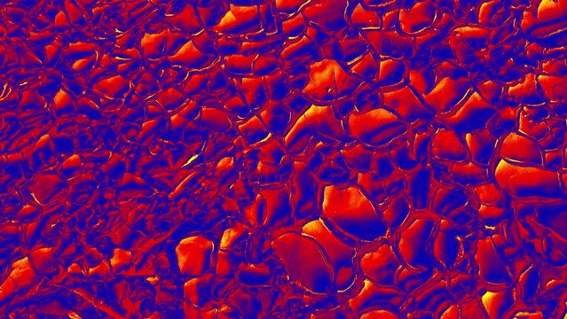 Megagons and cracks dynamic background. Illustration of thermal image.