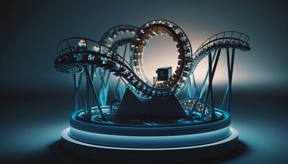 Galactic Rush as a Futuristic 3D Rollercoaster Adventure Across Multi-Dimensions Generated by AI